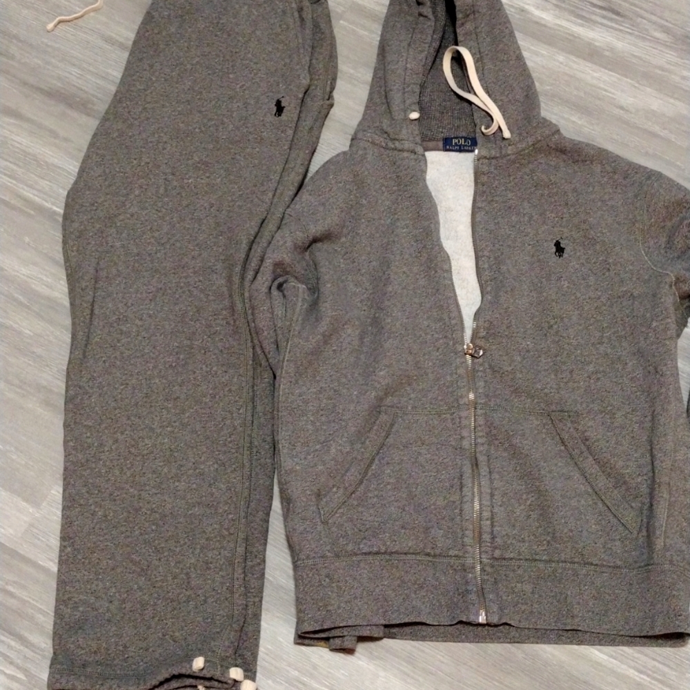 Gray polo cotton sweat suit